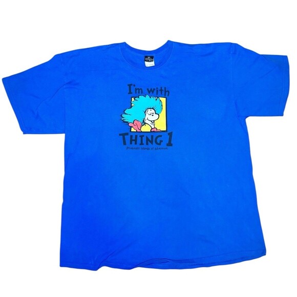 Universal Studios Dr Seuss I’m With Thing 1 T-Shirt Adult 2XL Islands Vintage - Picture 1 of 4
